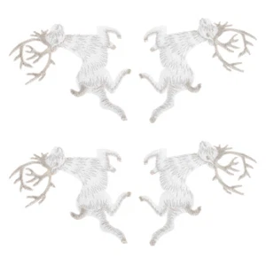 4 Pcs Kitz Stoff Aufkleber Rentier-Applikation Zeitschriftenaufkleber Kind Baby - Bild 1 von 12