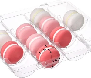 40 Pack Plastic Macaron Boxes Insert, Clear Macaron Containers for 16 Macarons - Picture 1 of 6