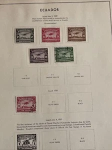 ECUADOR. 1929,1930 air mail 6 Pcs stamps.4 Mints,2 Used, Album Lightly Hinged - Picture 1 of 10