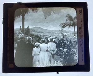 Vintage magic lantern glass slide Keystone View Mt Pelee volcanic eruption 1900s - Picture 1 of 4