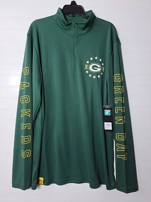 Легкий пуловер Green Bay Packers 1/4 на молнии с длинным рукавом командный мужской NFL средний - Изображение 1 из 4