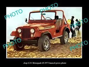 OLD POSTCARD SIZE PHOTO OF JEEP CJ-5 RENEGADE II 1971 LAUNCH PRESS PHOTO 1