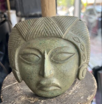 Máscara de Jade Olmeca Azteca Precolombina México Arte Antiguo - Bebé Infantil Foto 1 de 4