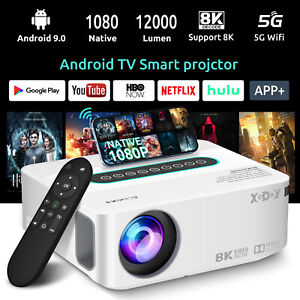2023 NOWY Projektor Projektor LCD 1080P 5G WiFi Bluetooth Android TV 9.0 HD Kino domowe