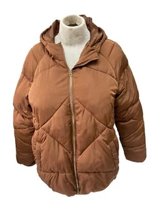 Giubbotto imbottito trapuntato Maurices donna XL marrone con cappuccio e chiusura zip - Foto 1 di 6