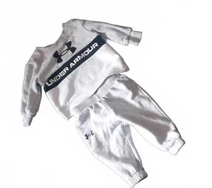 Under Armour Baby 3-6 Month 2 Piece Track Suit Grey and Blue - Picture 1 of 5