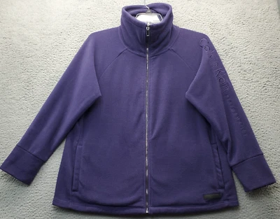 Chaqueta de rendimiento de golf Calvin Klein para mujer 1X polar púrpura secado rápido cremallera completa Foto 1 de 4
