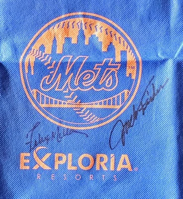 Félix Millán Jack Fisher Autograph New York Mets MLB Backpack Promotional Bag - Image 1 of 3