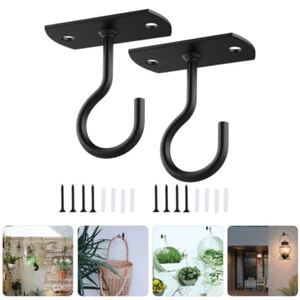 2 Sets Wall Hook Flower Basket Hanger Heavy Duty Planter Bracket - Picture 1 of 12