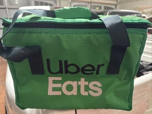 UBER EATS Insulated Delivery Bag Backpack Green 14" x 12" x 7" Used Once - Picture 1 of 7