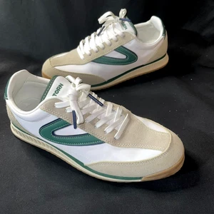 TRETORN 8.5 Womens Kristine Elite Sneakers Lace Retro Comfort Green White Shoe - Picture 1 of 7