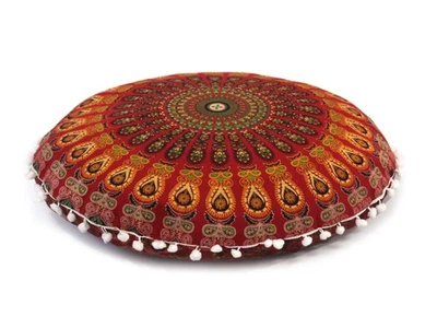 22 Inch Round Mandala Floor Pillow Cushion Cover Seating Throw Cover Hippie D... - Image 1 of 4