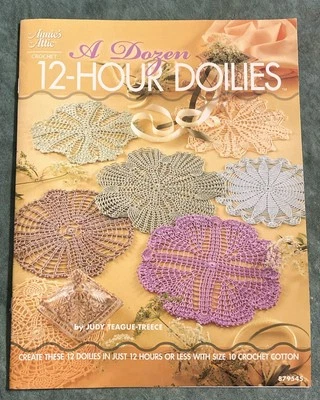 DI 18 ANNIE'S CROCHET 2009, A DOZEN 12-HOUR DOILIES CROCHET PATTERN LEAFLET - Image 1 of 2