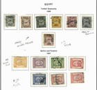 From Worldwide stamp estate, early EGYPT used, unused on 4 pgs, Cat $2000 plus.