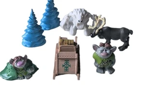Disney Frozen Lot of 7 Mini Figures  Enchanted Snow Monster,Troll Leader,Sleigh  - Picture 1 of 7