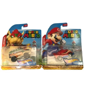 2 Lot Hot Wheels Super Mario Character Cars Mario; Bowser 2017 - Picture 1 of 8