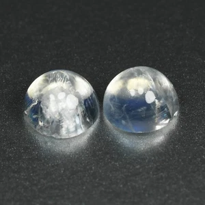 1.00 Ct [2 Pcs Perfect Pair] Round 5.1 MM 100% Natural Blue Flashing MOON STONE - Picture 1 of 5