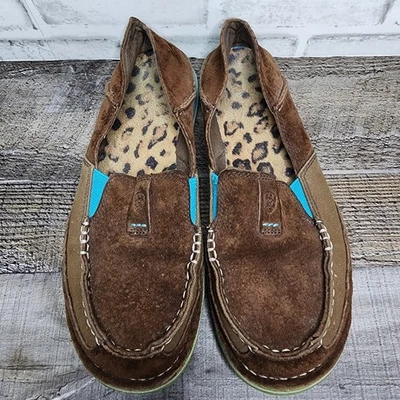 Ariat Cruiser Loafers Womens 8.5 Brown Suede Flats Comfort Slip On Western  - Image 1 of 4