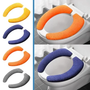 Thicker Bathroom Toilet Seat Cover Pads Warmer Toilet Seat Cover Stretchable - Picture 1 of 19