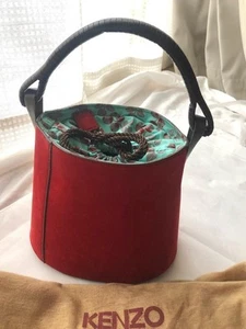 Kenzo Women Bag Pagodon Bucket Drawstring Limited Edition Red Rare Sophisticate - Picture 1 of 10