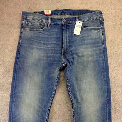 NUEVO Jeans Levis 513 Para Hombre 38x32 Azul Denim Ajustado Recto Tiro Medio Elastizado Preppy Foto 1 de 4