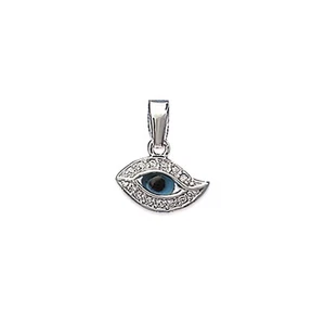 KBC - Pendentif Argent 925 Rhodié Nazar boncuk Oeil de Turquie - 14x8mm - Picture 1 of 1
