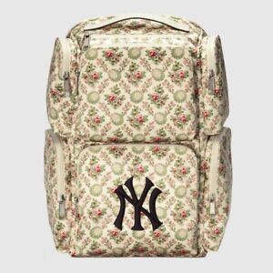 NWT Gucci x NY Yankees Floral Tapestry Satin Large Backpack $2390.00 *Sold Out*