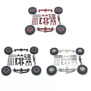 Alloy Front Rear Portal Axle Assembly Tires shock absorbers For 1/12 MN82 LC79 - Picture 1 of 10