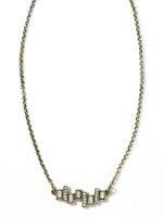 Details about   Banana Republic GLAMOUR Crystal Pave Toggle Necklace NWT $125 Silver Gunmetal
