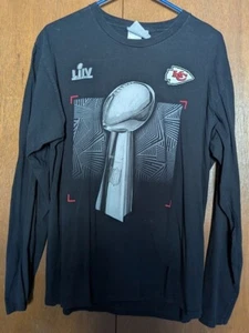 KANSAS CITY CHIEFS LS T-SHIRT GR. L SCHWARZ SUPERBOWL LIIV LOMBARDI TROPHY EUC 43" - Bild 1 von 4