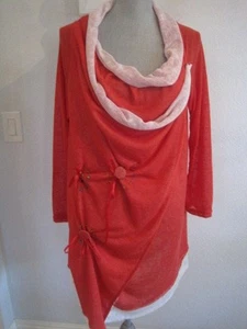 Neu mit Etikett SPIEGELBILD Medium rot 2-Wege bestickt asymmetrisches Achselzucken/Top/Pullover - Bild 1 von 12