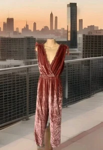 Neu mit Etikett Anthropologie toller Samt-Overall x Paradiesvögel von Travota Rose Medium - Bild 1 von 12