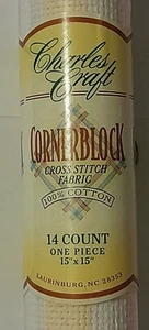 Charles Craft Fiddler LT Cross Stitch Fabric 14 Count 15"x 18" Piece PK/YEL/BLU - Picture 1 of 4