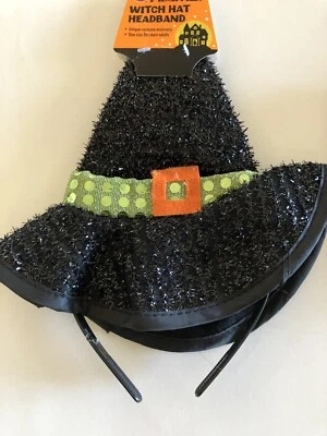 Mini Diadema Sombrero Bruja Negro y Verde Disfraz Halloween Accesorio Talla Única  Foto 1 de 2