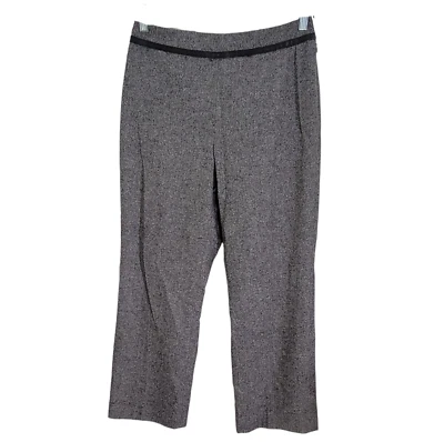 Pendleton Mujer Gris Frente Plano Cuero Ribete Pantalones Cremallera Lateral Recto Talla 6P Foto 1 de 4