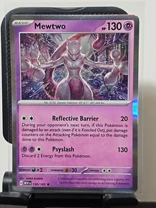 Pokemon Juego de Cartas Coleccionables Mewtwo 150/165 Escarlata y Violeta 151 Holo Raro - Casi Nuevo - Imagen 1 de 2