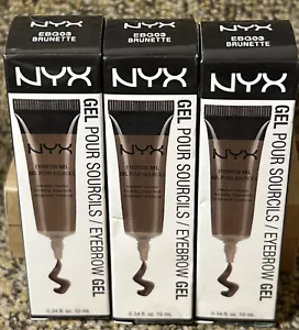 3 NYX Eyebrow Gel Waterproof EBG03 BRUNETTE 0.34 fl oz Each Sealed - Picture 1 of 3
