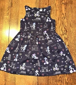 Vtg Gymboree 8 European Holiday Dress Paris Poodle Navy Blue AOP Jumper Windmill - Picture 1 of 10
