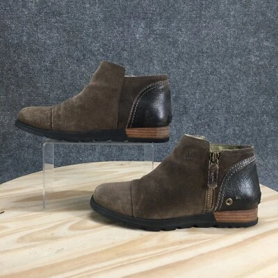 Sorel Boots Womens 8 Brown Major Low Ankle Bootie Side Zip Suede NL2161-245 - Image 1 of 4