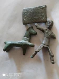 Seltene antike keltische Bronze Reiter, Pferd und seine Sockel Figur 2-1 v. Chr. - Bild 1 von 8