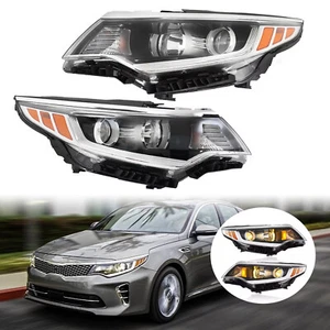 RH&LH Headlights w/o LED Halogen lamp w/Bulb For 2016 2017 2018 Kia Optima 2pcs - Picture 1 of 17
