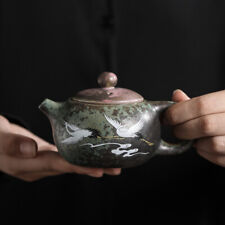 China Vintage Ceramic Handmade Radiant "瑞鹤呈祥" Xishi Pot Kung Fu Tea Pot