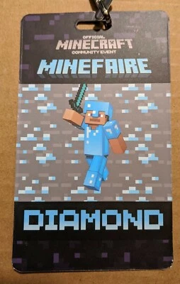 Minefaire 2019 NYC Asistente Lanyard Diamond Pass Mindcraft Evento Comunitario   Foto 1 de 2