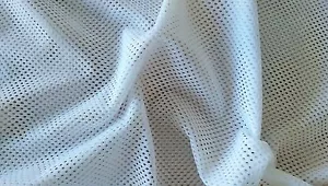 Eyelet Airtex Sports Mesh Fabric - White - Lining & Sportswear - 1 full metre - Picture 1 of 2