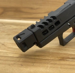 Micro Muzzle Brake Comp Glock 43, 17, 19, 26 Springfield Hellcat 1/2x28 9mm - Picture 1 of 7