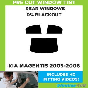 For Kia Magentis 2003-2006 Pre Cut Window Tint Rear 0% Blackout Film - Picture 1 of 10