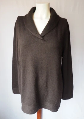 Suéter Vintage Carole Little Women Mezcla Angora Chal Cuello Marrón Chocolate 1X Foto 1 de 4