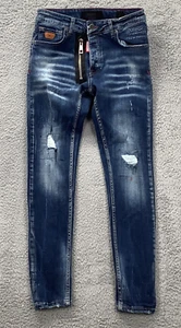 WAM Jeans Damen Größe 31 marineblau Denim Distressed schmale Passform Stretch Baumwollmischung - Bild 1 von 16