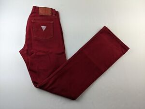 Vintage Guess Jeans Women 29 Tall Red Bootcut Denim (30 X 34) Classic USA
