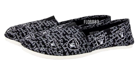 NFL Oakland Raiders 2017 Ladies Canvas Script Shoes Cover
